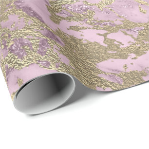 Papier Cadeau Métallique en pierre de marbre mauve lilas