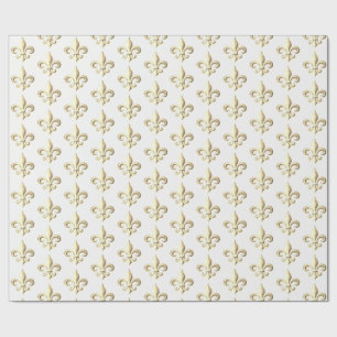 Papier Cadeau Métallo ciseléOr Heraldique Fleur de lis Paris