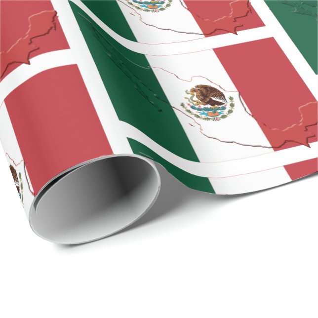 Papier Cadeau MEXIQUE | Bandera de México | DRAPEAU MEXICAIN (Coin rond)