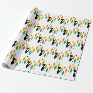 Papier Cadeau Mi siècle moderne Diamants atomiques Starburburts 