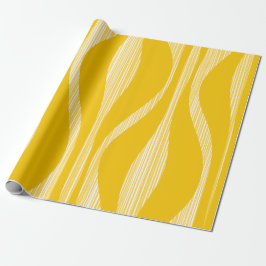 Papier Cadeau Mi-Siècle moderne Salon Motif Jaune
