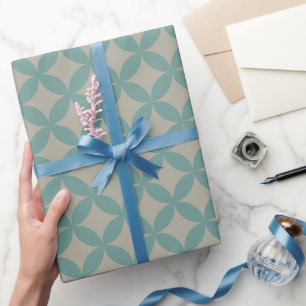 Papier Cadeau Mi-siècle Moyenne géométrique Rétro Moderne Turquo