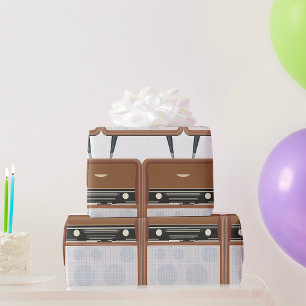 Papier Cadeau Mi-siècle Vintage Radio Retro Music Lover