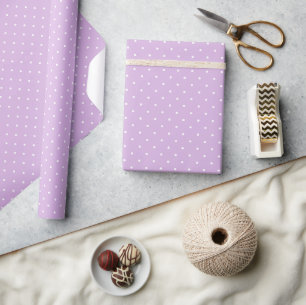 Papier Cadeau Micro pois blanc - Douce lilas