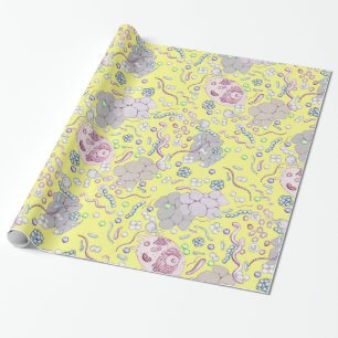 Papier Cadeau Microbiologie en jaune