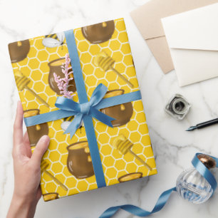 Papier Cadeau Miel Bumble Bee Gnome Motif