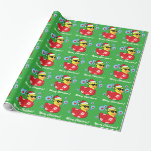 Papier Cadeau Mignon en caoutchouc de Noël dans la chemise