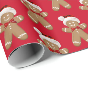 Papier Cadeau mignon homme en pain d'épice avec chapeau de Père 