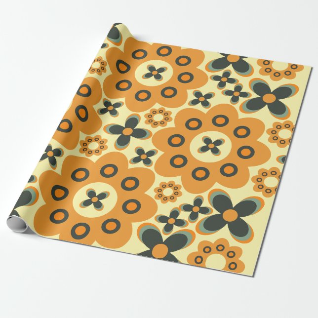 Papier Cadeau mignon motif pétale de fleur 10 (Déroulé)