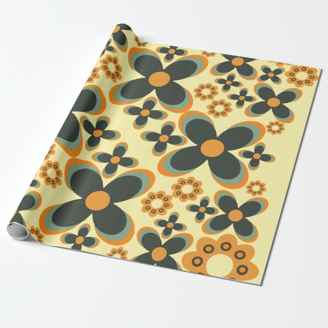 Papier Cadeau mignon motif pétale de fleur 9 (Déroulé)