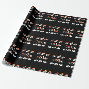 Papier Cadeau Mignon Sushi Panda Câlin Maki Amoureux Drôle Kawai
