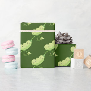 Papier Cadeau mignon trois pois