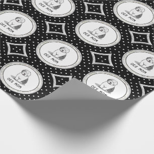 Papier Cadeau Mignonne chien OES Maman Vieux anglais Sheepdog Ma