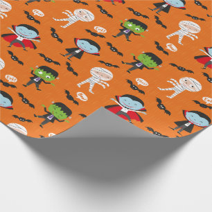 Papier Cadeau Mignonne drôle Dracula Halloween Vampire sur orang