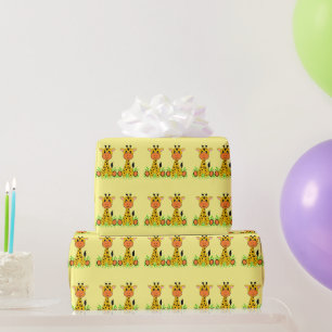 Papier Cadeau Mignonne et drôle girafe bébé pour les enfants à t