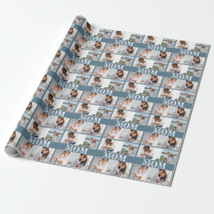 Papier Cadeau Mignonne JE T'AIME MOM Fête des Mères Photo