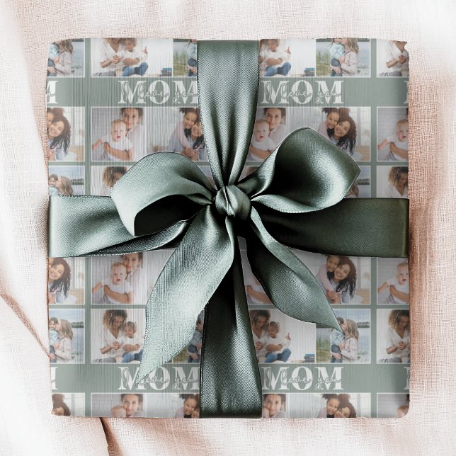 Papier Cadeau Mignonne JE T'AIME MOM Fête des Mères Photo (Créateur téléchargé)