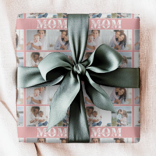 Papier Cadeau Mignonne JE T'AIME MOM Fête des Mères Photo