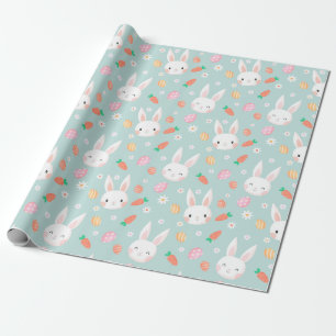 Papier Cadeau Mignonne Motif lapin de Pâques