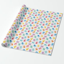 Mignonne Multicolor Peint Mains sur blanc