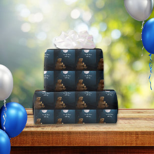 Papier Cadeau Mignonne Ours Sur La Lune