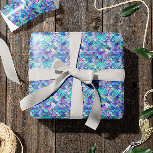 Papier Cadeau Mignonne sirène Motif filles Anniversaire v2