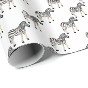 Papier Cadeau mignonne zèbre amoureux carrelé animal fête 