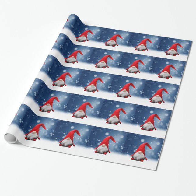 Papier Cadeau Mignonnes Etoiles de neige Père Noël Noël (Déroulé)