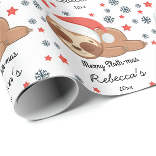 Papier Cadeau Mignonnes fentes Joyeux fentes fées Noël, Nom pe