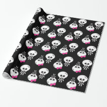 mignons garçons et filles squelettes kawaii crânes