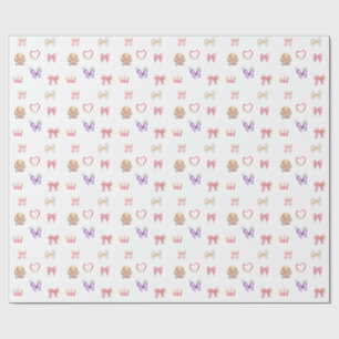 Papier Cadeau Mignons Nœuds Pastel Kawaii Lapin Papillon Cœur Co