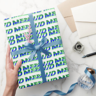 Papier Cadeau Mikitiez océanique sirène venus bleu mer