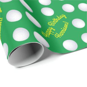 Papier Cadeau Mini Golf Balls Anniversaire Fête Enfants Sports