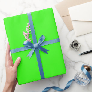 Papier Cadeau Mini-néon vert plaine Couleur solide