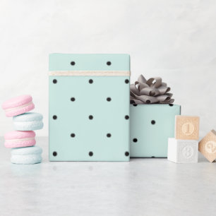 Papier Cadeau Mini points noirs Motif & Mariage Vert Menthe