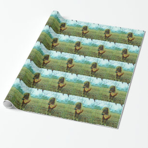 Papier Cadeau Miniature cheval Brown Valentine Heart