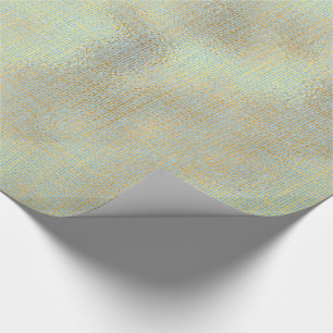 Papier Cadeau Minimal bleu de Tiffany d'or de toile de texture