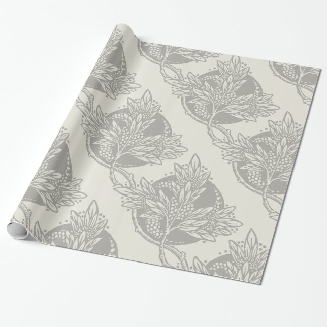 Papier Cadeau minimalisme floral Art nouveau (Déroulé)