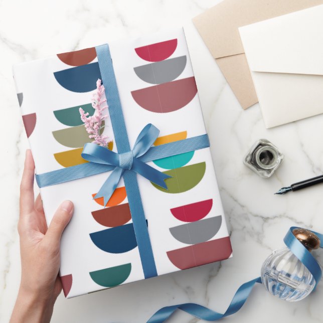 Papier Cadeau Minimalisme Lumineux Moderne Du Milieu Du Siècle (Cadeaux)
