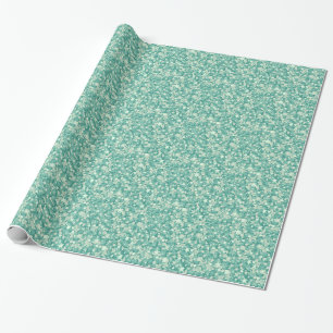 Papier Cadeau Mint Green Glitter And Sparkles.