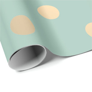 Papier Cadeau Mint Green Pastel Foxier Gold Ivory Pois