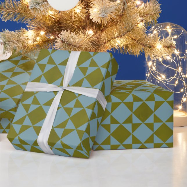 Papier Cadeau Mint Pine Diamond Tile  (Vacances)