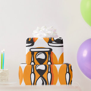 Papier Cadeau Minuteur Sablier Rétro Temps Minimaliste