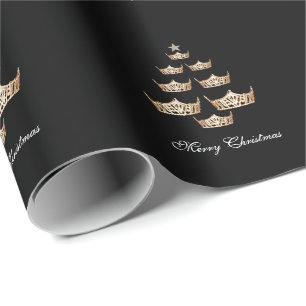 Papier Cadeau Miss America Crown Christmas Tree Giftwrap
