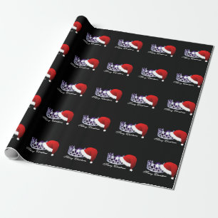 Papier Cadeau Miss USA Crown & Santa Hat Christmas Cadeau