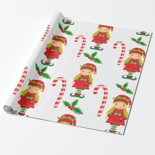 Papier Cadeau Misses Elfe et Sucres de canne (Déroulé)
