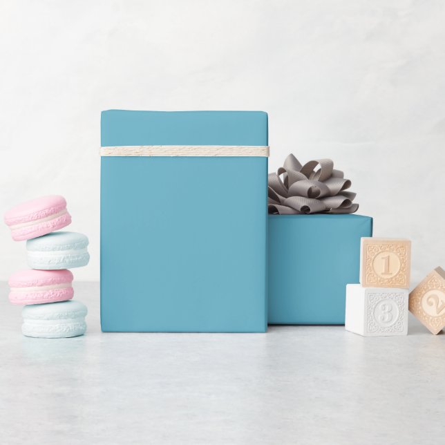 Papier Cadeau Mist bleu clair uni couleur solide (Baby Shower)