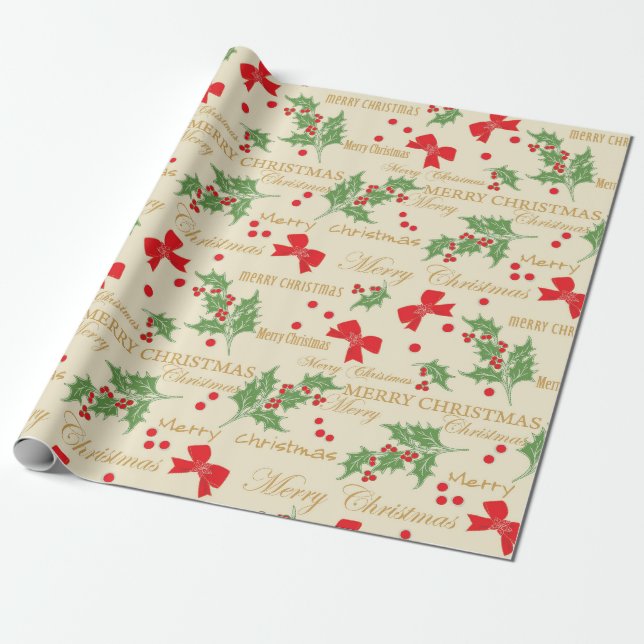 Papier Cadeau "Mistletos de Noël" (Déroulé)