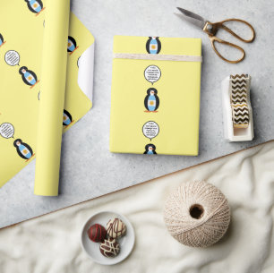 Papier Cadeau Mlle Pingouin qui parle argentin Personnalisé
