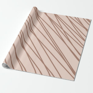 Papier Cadeau Mocha Mousse Abstraite ligne de gribouillis à main